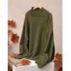 image:imageZESICA Womens Fall Winter Long Sleeve Turtleneck Oversized SweatersGreen