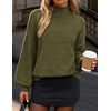 image:imageZESICA Womens Fall Winter Long Sleeve Turtleneck Oversized SweatersGreen