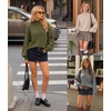 image:imageZESICA Womens Fall Winter Long Sleeve Turtleneck Oversized SweatersGrey
