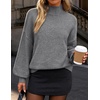 image:imageZESICA Womens Fall Winter Long Sleeve Turtleneck Oversized SweatersGrey