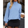 image:imageZESICA Womens Fall Winter Long Sleeve Turtleneck Oversized SweatersLight Blue