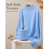 image:imageZESICA Womens Fall Winter Long Sleeve Turtleneck Oversized SweatersLight Blue