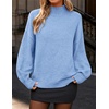 image:imageZESICA Womens Fall Winter Long Sleeve Turtleneck Oversized SweatersLight Blue
