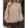image:imageZESICA Womens Fall Winter Long Sleeve Turtleneck Oversized SweatersOatmeal