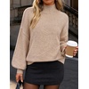image:imageZESICA Womens Fall Winter Long Sleeve Turtleneck Oversized SweatersOatmeal