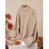 image:imageZESICA Womens Fall Winter Long Sleeve Turtleneck Oversized SweatersOatmeal