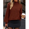 image:imageZESICA Womens Fall Winter Long Sleeve Turtleneck Oversized SweatersRed Brown