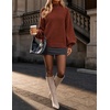 image:imageZESICA Womens Fall Winter Long Sleeve Turtleneck Oversized SweatersRed Brown