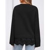 image:imageZESICA Womens Fall Winter Sweaters 2026 Lace Trim Pullover TopsBlack