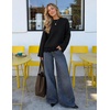image:imageZESICA Womens Fall Winter Sweaters 2026 Lace Trim Pullover TopsBlack