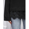 image:imageZESICA Womens Fall Winter Sweaters 2026 Lace Trim Pullover TopsBlack