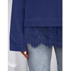 image:imageZESICA Womens Fall Winter Sweaters 2026 Lace Trim Pullover TopsNavy