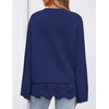 image:imageZESICA Womens Fall Winter Sweaters 2026 Lace Trim Pullover TopsNavy