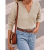 image:imageZESICA Womens Fall Winter Sweaters Long Sleeve V Neck Loose Pullover TopsApricot