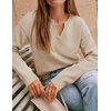 image:imageZESICA Womens Fall Winter Sweaters Long Sleeve V Neck Loose Pullover TopsApricot