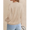 image:imageZESICA Womens Fall Winter Sweaters Long Sleeve V Neck Loose Pullover TopsApricot