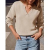 image:imageZESICA Womens Fall Winter Sweaters Long Sleeve V Neck Loose Pullover TopsApricot