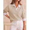 image:imageZESICA Womens Fall Winter Sweaters Long Sleeve V Neck Loose Pullover TopsApricot