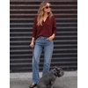 image:imageZESICA Womens Fall Winter Sweaters Long Sleeve V Neck Loose Pullover TopsBurgundy