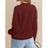 image:imageZESICA Womens Fall Winter Sweaters Long Sleeve V Neck Loose Pullover TopsBurgundy