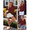 image:imageZESICA Womens Fall Winter Sweaters Long Sleeve V Neck Loose Pullover TopsBurgundy