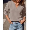 image:imageZESICA Womens Fall Winter Sweaters Long Sleeve V Neck Loose Pullover TopsOats
