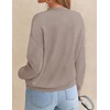 image:imageZESICA Womens Fall Winter Sweaters Long Sleeve V Neck Loose Pullover TopsOats