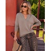 image:imageZESICA Womens Fall Winter Sweaters Long Sleeve V Neck Loose Pullover TopsOats
