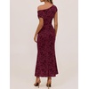 image:imageZESICA Womens Off Shoulder Floral Formal Cocktail Wedding Guest Long DressBurgundy