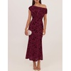 image:imageZESICA Womens Off Shoulder Floral Formal Cocktail Wedding Guest Long DressBurgundy