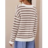 image:imageZESICA Womens Striped Button Up Cardigan Sweaters V Neck Trendy Knit TopsApricot