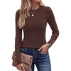 image:imageZESICA Fall Fitted Sweaters for Women 2026 Trendy Business Casual TopsTaupe