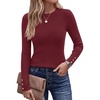 image:imageZESICA Fall Fitted Sweaters for Women 2026 Trendy Business Casual TopsWine