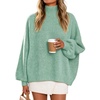 image:imageZESICA Womens Fall Winter Long Sleeve Turtleneck Oversized SweatersLight Green