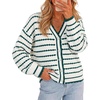 image:imageZESICA Womens Striped Button Up Cardigan Sweaters V Neck Trendy Knit TopsGreen