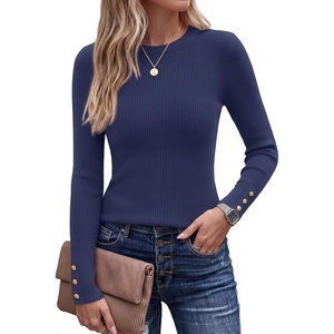 image:imageZESICA Fall Fitted Sweaters for Women 2026 Trendy Business Casual TopsNavy