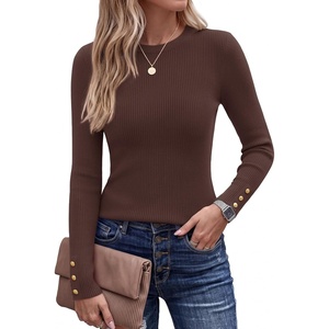 image:imageZESICA Fall Fitted Sweaters for Women 2026 Trendy Business Casual TopsTaupe