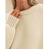 image:imageZESICA Womens 2026 Fall Long Sleeve Crewneck Oversized Chunky SweatersApricot