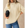 image:imageZESICA Womens 2026 Fall Long Sleeve Crewneck Oversized Chunky SweatersApricot