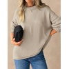 image:imageZESICA Womens 2026 Fall Long Sleeve Crewneck Oversized Chunky SweatersGreyapricot