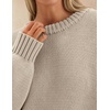 image:imageZESICA Womens 2026 Fall Long Sleeve Crewneck Oversized Chunky SweatersGreyapricot