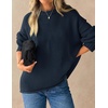 image:imageZESICA Womens 2026 Fall Long Sleeve Crewneck Oversized Chunky SweatersNavy