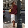 image:imageZESICA Womens 2026 Fall Long Sleeve Crewneck Oversized Chunky SweatersRed