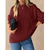 image:imageZESICA Womens 2026 Fall Long Sleeve Crewneck Oversized Chunky SweatersRed