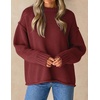 image:imageZESICA Womens 2026 Fall Long Sleeve Crewneck Oversized Chunky SweatersRed