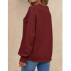 image:imageZESICA Womens 2026 Fall Long Sleeve Crewneck Oversized Chunky SweatersRed