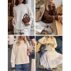 image:imageZESICA Womens 2026 Fall Long Sleeve Crewneck Oversized Chunky SweatersWhite