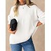 image:imageZESICA Womens 2026 Fall Long Sleeve Crewneck Oversized Chunky SweatersWhite