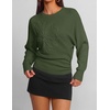 image:imageZESICA Womens 2026 Fall Long Sleeve Floral Ruched Cute SweatersArmygreen