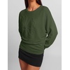 image:imageZESICA Womens 2026 Fall Long Sleeve Floral Ruched Cute SweatersArmygreen